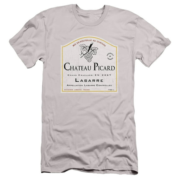 Star Trek Chateau Picard Adult 30/1 T-Shirt Silver