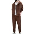 thumbnail image 4 of Kakii Men's Premium Cotton Lounge Set, Hooded Zip-Up & Jogger Pants with Knit Cuffs, Casual Comfort Wear, 4 of 9