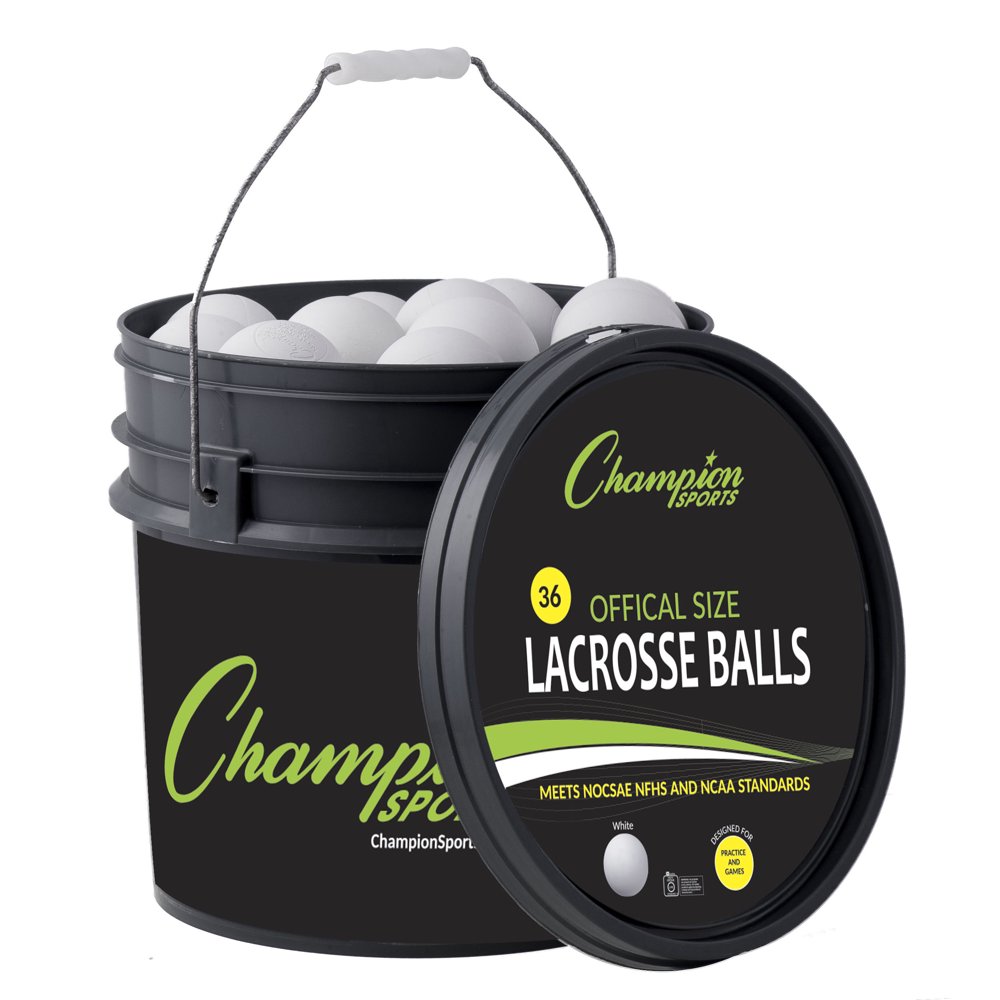 Champion Sports Lacrosse Ball Bucket White