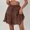 Brown, variant on Tennis Skirts for Women Summer Women Solid Lace Up High Waist Pleated Ruffle Fold Skirt for Everyday Wear Green L