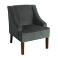 thumbnail image 1 of HomePop Velvet Swoop Arm Accent Chair, Dark Gray, 1 of 2