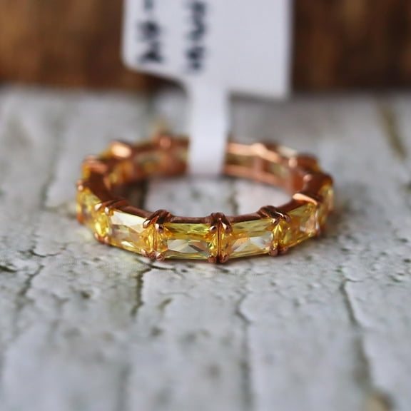 Citrine Eternity Band Ring, Citrine Pave Eternity, Citrine Infinity Band, Yellow Citrine Ring, Wedding Band, Bridal Citrine Band Ring Gift