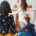 thumbnail image 6 of Favory 4.5ft Black Artificial Christmas Pine Tree Seasonal Holiday Carnival Home Party Decoration for Home, Office, Party Decoration Indoor Outdoor with 483 Branch Tips and Foldable Stand, 6 of 11