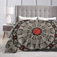 thumbnail image 6 of Retro Mysterious Symbolic Pattern Throw Blanket, Anti-Pilling Ultra-Soft Micro Fleece Cover Blanket for Bed Sofa, for All Seasons, 50"x40", 6 of 9