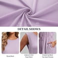 thumbnail image 3 of Womens Summer Dresses with Pockets Casual Crew Neck Sleeveless Solid Color T Shirt Sundresses, 3 of 8
