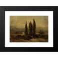 thumbnail image 2 of Félix Ziem 24x18 Black Modern Framed Museum Art Print Titled - The Three Cypresses (19th Century), 2 of 5