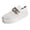 White, variant on Women Platform Sneakers - Solid Color Mesh Casual Shoes with Chain Accent and Soft Sole for Everyday Streetwear (Black, 9)