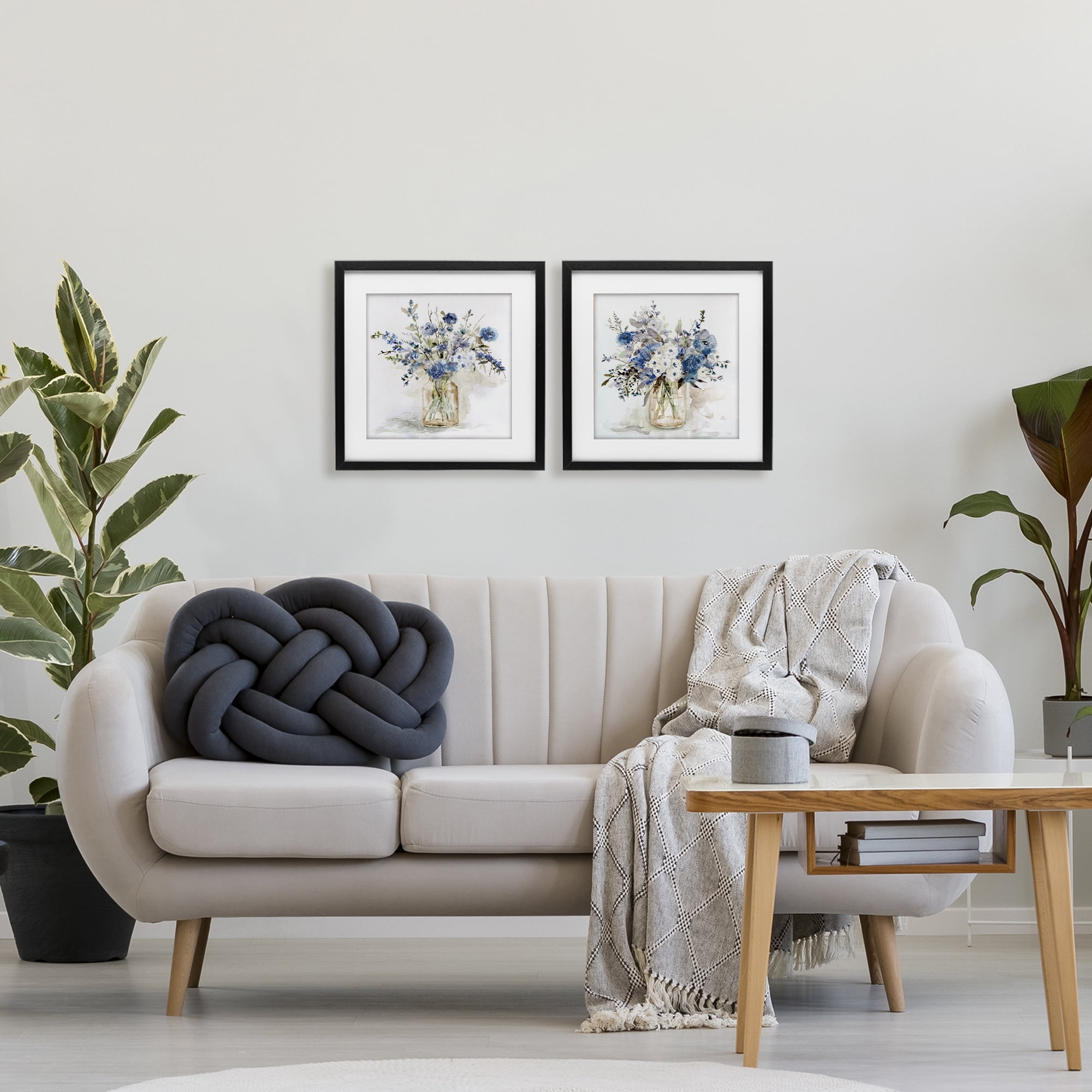 Stupell Industries Spring Watercolor Vases 2 Piece Black Framed Print Under Glass Set, design by Carol Robinson