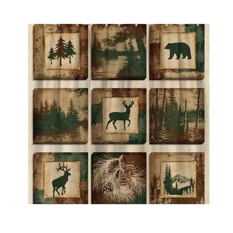 Rustic Lodge Bear Moose Deer Shower Curtain Com