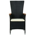 thumbnail image 2 of vidaXL 7 Piece Garden Dining Set with Cushions Black, 2 of 5
