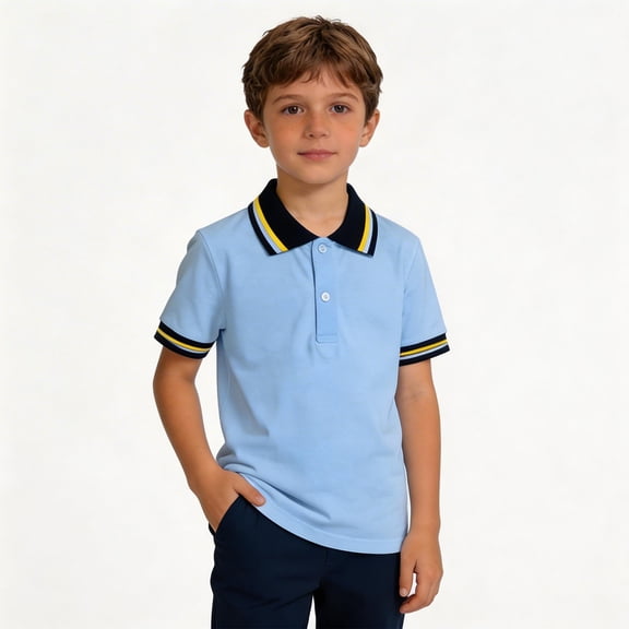 WELOIJEVBE Boys Short Sleeve Polo Shirts Boys School Uniform Shirts Classic Collared Neck Boys Polo Shirts Boys 13-14 Years Clothes