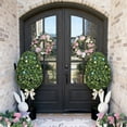 thumbnail image 3 of Easter Bunny Topiary Artificial Boxwood in Pot, Spring Home Decor for Porch Entryway Table Centerpiece(A), 3 of 6