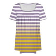thumbnail image 5 of Ltctricy Women's Plus Size Tops Casual Short Sleeve Square Neck Pleated Gradient T Shirts Trendy Tunic Blouses, 5 of 5