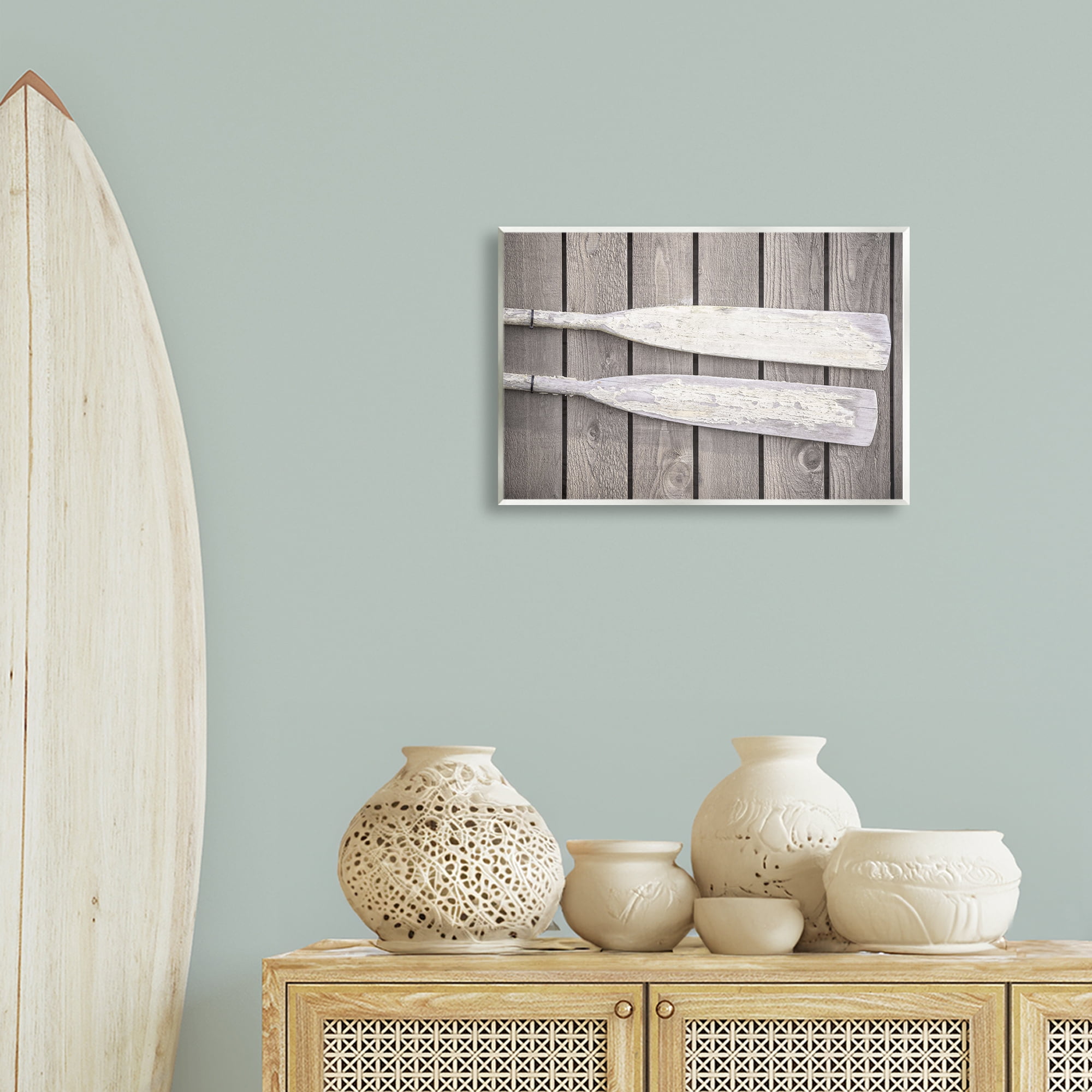 Stupell Industries Rustic Oars Pair Nautical & Beach Photography Unframed Art Print Wall Art, 19 x 13