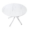 thumbnail image 4 of Faux Marble Topped Dining Table With Metal Legs, Ultra-modern 4 Option Round Covering And For Four People, 4 of 4
