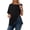 Black, variant on Women's Tops Casual Ladies Chemotherapy Essential Side Tear Open Snap Fastener Short Sleeve Tee Blouse,Blue,XL