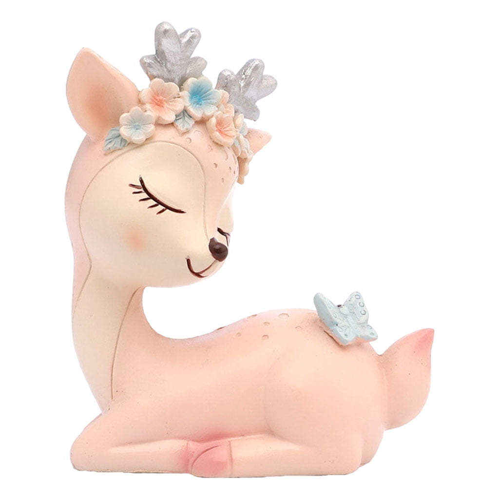 Adorable Animals Deer Figurines Toy for Baby Shower Statue Handmade