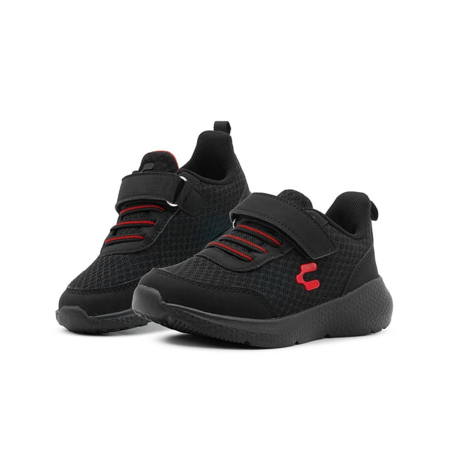 Tenis Charly Niño Velcro Antiderrapante Running 15-21.5 negro 19