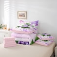 thumbnail image 5 of Homewish Purple Watercolor Flower Bedding Comforter Set 7pcs, Dreamy Farmhouse Floral King Bedding Sets, Teens Adult Girls Women Reversible Bed Sheets, Super Cozy Room Decor, 5 of 7