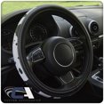 thumbnail image 5 of Auto Drive Black-White Cow Print Steering Wheel Cover, 5 of 5