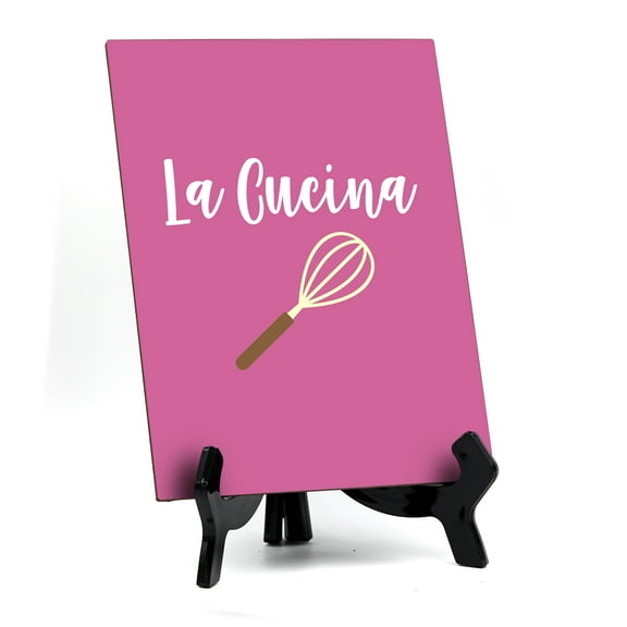 Signs ByLITA La Cucina, Table Sign, 6" x 8" (Pink)