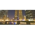 thumbnail image 2 of Flaherty, Dennis 14x8 White Modern Wood Framed Museum Art Print Titled - Illinois, Chicago Night along the Chicago River, 2 of 4