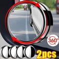 thumbnail image 2 of 2Pcs Blind Spot Car Auxiliary Rearview Mirrors 360 Degree Rotating Suction Cup Mount Wide-angle Round Frame Blind Spot Mirror Silver-2pcs, 2 of 6