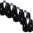 thumbnail image 4 of Mens Blue and Black Pre-Tied Wedding Bow Tie Sets, 4 of 5