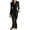 Black, variant on MELDVDIB Dresses for Women Vintage V-Neck Long Sleeve Spring Fall Long Dress Fashion Casual Solid Color Slim Outfits