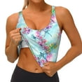 thumbnail image 4 of Naloa Dragonfly Floral Sports Bras for Women, High Support Bra with Removable Pads, Comfortable - Small, 4 of 9