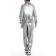 thumbnail image 4 of Greeniant Fitness sudor Sauna traje impermeable resistente pérdida de peso ejercicio entrenamiento a prueba de viento ropa más cálida Pescar Plata XL, 4 of 5