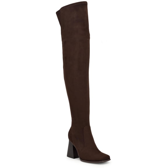 Nine West Womens Begone Square Toe Dressy Over-The-Knee Boots