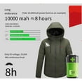 thumbnail image 7 of Kmdttou Women's Heated Jacket Waterproof with Hooded Hiking Coat Lightweight Active Outdoor Raincoat with Removable Hood Army Green 2XL, 7 of 7