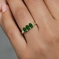 thumbnail image 4 of Gem Stone King 925 Silver and 10K Yellow Gold Green Chrome Diopside and Lab Grown Diamond Engagement Ring for Women | 1.67 Cttw | Oval 6X4MM | Gemstone Birthstone | Size 6, 4 of 4