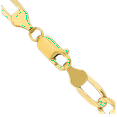 thumbnail image 3 of 10K Solid Yellow Gold 6mm Concave Figaro Link Chain Necklace, 3 of 5