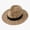 Khaki, variant on Men's Wide Brim Straw Fedora Hat Breathable Summer Cowboy Hat for Outdoor Beach Travel Fishing and Gardening