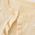 thumbnail image 5 of Girls Bolero Cardigan Sweater Toddler Kids Long Sleeve Button Knit Ruffle Shrug Cropped Sweaters Tops (2-3 Years, Beige), 5 of 7