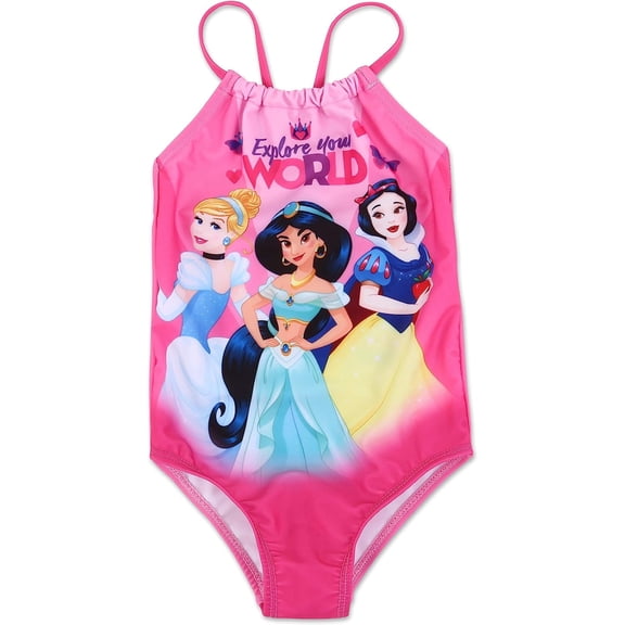 Disney Princess Toddler Girls' 1 Piece Swimsuit, Pink (2T)