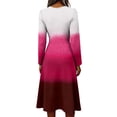 thumbnail image 5 of Women's Summer Maxi Dress V Neck Long Sleeve a Line Dresses High Waist A-Line Swing Sundress, 5 of 6