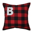 thumbnail image 2 of 16.5" Red and Black Buffalo Plaid J Square Throw Pillow, 2 of 3