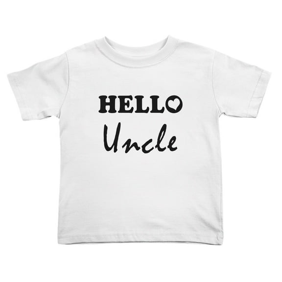 Hello Uncle Cute Toddler T Shirts for Boys Girls (White, 5/6T)
