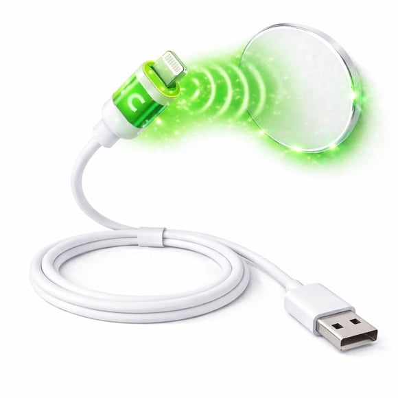 Cable magnético USB-A a Lightning de 1,8 m con LED azul MAGNICPRO