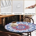 thumbnail image 4 of Round Fitted Tablecloth with Elastic Edge Design Table Cover Waterproof Stain-Resistant Wipeable Table Cloth Best for 42"-46" Round Tables for Outdoor Indoor Bohemia, 4 of 4