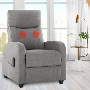Yangming Push Back Recliner Chair, Fabric Recliner with Massage Back Home Theater Seating