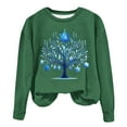 thumbnail image 2 of Fznquz Crewneck Fall Blouses for Women 2025 Fall Winter Hanukkah Green Sweatshirts Long Sleeve Casual Womens Tee Shirts, 2 of 4