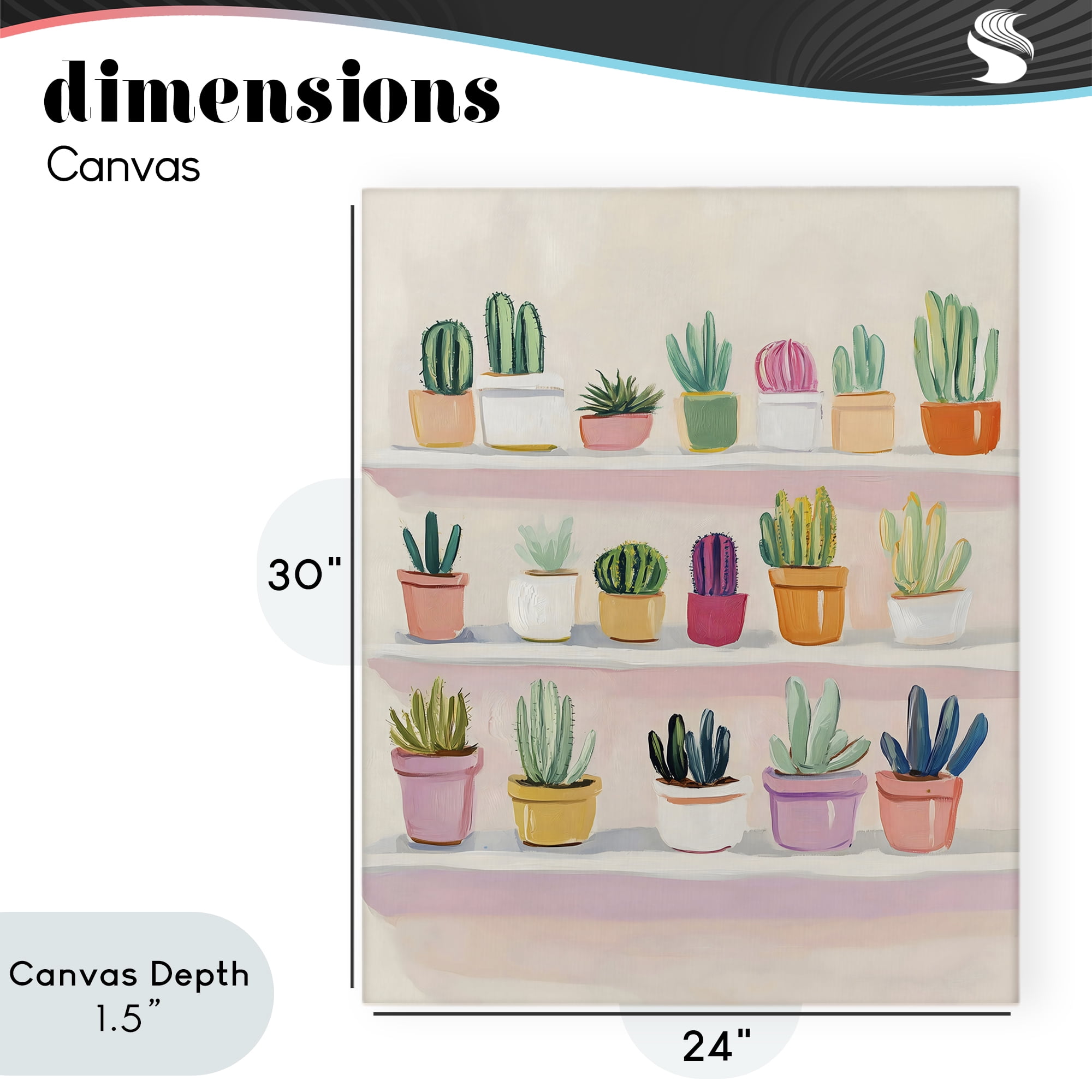 Stupell Industries Cactus Shelf Arrangement Canvas Wall Art, design by The Prints Vibe