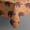 thumbnail image 5 of Orange Bigfoot and Grass Pattern Rectangle Tablecloth 60"x102",Waterproof Polyester Rectangle Table Cloth, Wipeable Spillproof Polyester Tablecloth for Dining, Camping, Indoor and Outdoor, 5 of 6