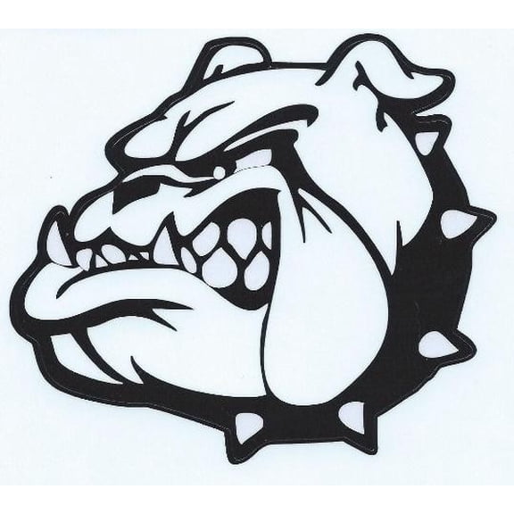 5.2inx4.6in Black White Bulldog Mascot Bumper Sticker Decal Window Stickers Decals