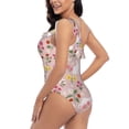 thumbnail image 4 of Haiem Bunny And Flower Women's One Piece Swimsuits Tummy Control One Shoulder Bathing Suits Ruffle Swimwear-X-Large, 4 of 8