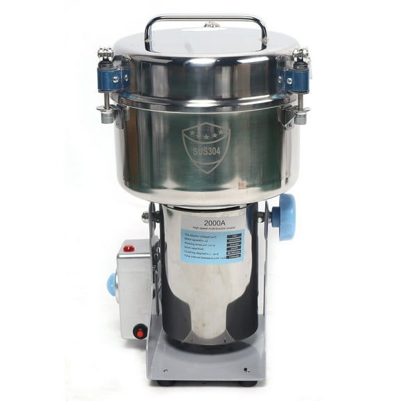 SHZICMY 2000g Electric Grinder 304 Stainless Steel Grain Grind Machine Silver 110V